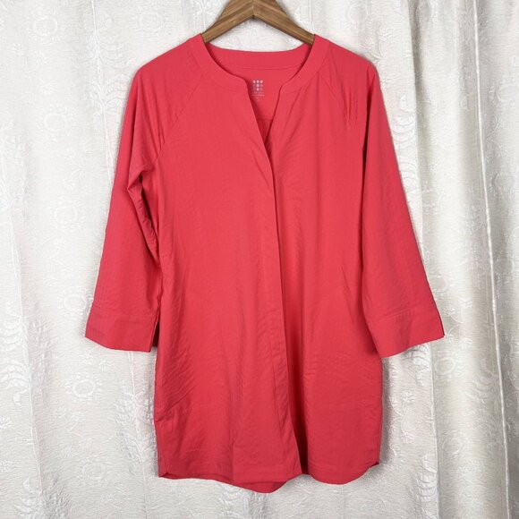 Title Nine Speed Racer 3/4 sleeve tunic textured pink quick dry UPF 50+ Small - Picture 1 of 8